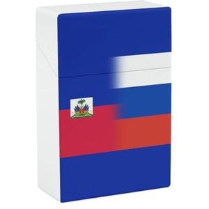 Haïti Russische Vlag Sigaret Case Houder Doos Normale Grootte voor Mannen Papa