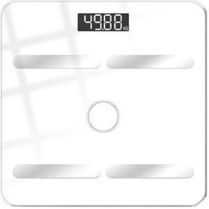 Bluetooth Smart Lichaamsvetweegschaal Opladen Elektronische Weegschaal Lichaamsweegschaal Volwassen Vetweegschaal Wegende BMI-analysator Gemakkelijk Te Gebruiken(White,26 26 Battery section)