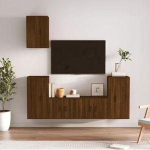 DIGBYS Meubels-sets-5-delige tv-kast set bruin eiken ontworpen hout