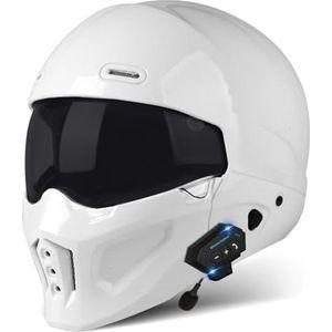 Motorfiets Flip Up Helm Met Dubbel Vizier Bluetooth Motorfiets Modulaire Helm DOT/ECE Goedgekeurde Full Face Flip Up Motorhelm Voor Mannen Vrouwen B,XXL/63-64CM