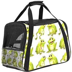 Pet Travel Carrying Handtas, Handtas Pet Tote Bag voor Kleine Hond en Kat Naadloze Kikkers