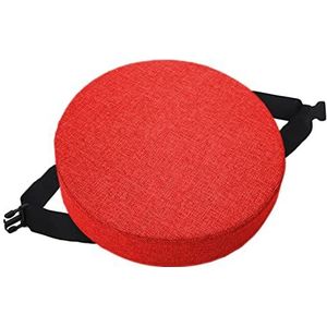EN AyuL Ronde barkruk stoelkussen antislip gesp zitkussen mat, eetkamerstoelkussens zachte kruk stoelkussen voor thuiskantoor (35* 35* 3 cm, rood)