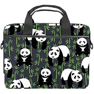 Panda Grijs Laptop Schouder Messenger Bag Crossbody Aktetas Messenger Sleeve voor 13 13.3 14.5 Inch Laptop Tablet Beschermen Tote Bag Case, Meerkleurig, 11x14.5x1.2in /28x36.8x3 cm