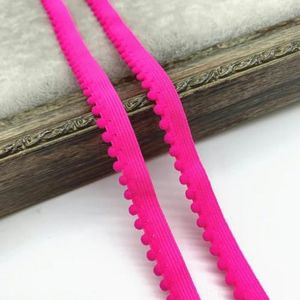 10 mm elastische band nylon elastisch lint ondergoedbandjes bh-band jurk naaien kanten rand kledingaccessoire haarbanden doe-het-zelf-fluorescerende roos-1 yard