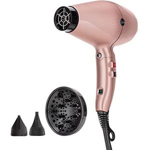 GAMMA+ G-TRONIC Dual Ionic 2500 Ionic Föhn, Lichtgewicht Professionele Föhn 390 gram, Aan/Uit Schakelaar Ionische Functie, Borstelloze Digitale Motor, Stil (SCHUKO stekker | Mat roze)