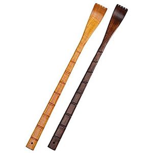 VOUNEDA Bamboe Rugkrabber Lange Houten Klauw Lichaam Ontspanning Massager, 2 Stks 48cm Houten Terug Krabber Terug Kietelen en Krassen Apparaat Terug Scratcher met Lange Handvat voor Jeuk Verlichting