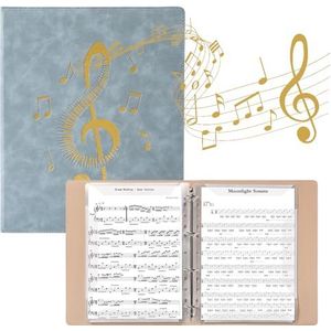 Muziekmap voor bladmuziek Befitery notitieblok A4 koormap met 20 navullingen presentatiemap voor notities en materialen (blauw)