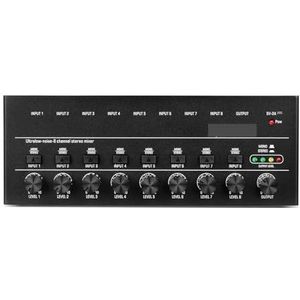 Audio DJ-mixer 4 6 8 Kanalen Mini Sound Mixer Audio Mixer Mini Stereo Mixer Draagbare Ultra Low-Noise Lijnmixer For Het Opnemen Van Audioapparatuur Podcast-apparatuur (Color : MX8-Black, Size : 1)