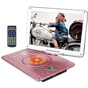 YOOHOO 14 inch Portable DVD Player with Remore Controller High Resolution Rechargeable Battery Large Size Screen DVD Player for Car (Gold)