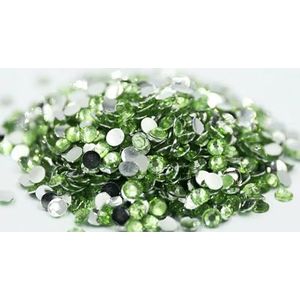Groot pakket 2-6mm Hars Flatback Kristallen AB Zilveren onderkant Hars Niet-hotfix Strass Nail Art Strass Kledingstuk-Peridot-6mm SS30-2000st