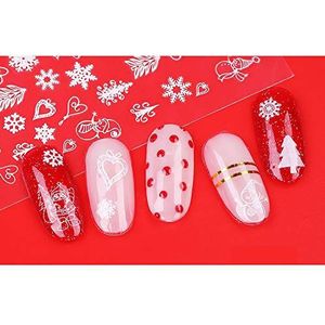 Christmas Nail Stickers 8 Sheets Nail Polish Stickers Self-Adhesive Elk Snow Nail Art Decals Full Wraps Nail Art Designs for Women Girls