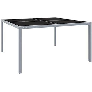 CBLDF Tuintafel 130x130x72 cm Grijs Staal en Glas