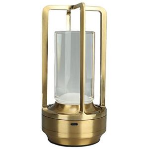 Draagbare Bedlamp, 3 Kleuren Draadloze Tafellamp Klein Aluminium Kristal voor Slaapkamer (Goud)