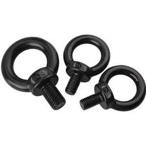 Ooghaakbout, M3-M24 Zwarte 304 Ring Hijsoogbout Marine Hijsoogschroeven Ringbout(M3x10mm-5pcs)