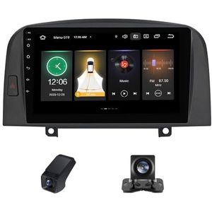 Autoradio 2 Din Bluetooth met Carplay en Android Auto,geldt voor Hyundai Sonata NF 2004-2008 9 inch met touchscreen stereo auto ondersteunt RDS GPS stuurbediening Achteruitrijcamera(NF-1)
