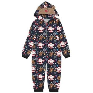 Bijpassende kerstpyjama onesie - Bijpassende pyjamaset met capuchon en lange mouwen met patronen,Familie kerstpyjama, bijpassende familie kerstpyjama Honhoha