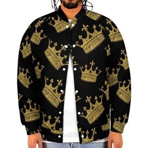 Gouden Kroon Grappige Mensen Baseball Jacket Gedrukt Jas Zacht Sweatshirt voor Lente Herfst