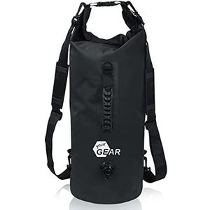 your GEAR Dry Bag 20 l | 30 l | 50 l waterdichte rugzak pakzak plunjezak opbergtas met schouderbanden, draaggreep en ventiel voor compressie/opblazen, drijvend, 20 liter, zwart