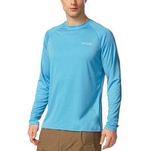 Baleaf UV-shirt voor heren, voor water, met uv-bescherming UPF 50+ Rashguard zonnebescherming, lange mouwen, blauw (a), M