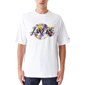 New Era NBA LA Lakers Large Infill Oversized T-shirt Heren, wit, M