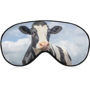Zwart wit koe zachte verrassende look slaapmasker met verstelbare riem, comfortabel zacht oogmasker, slaaphulp, lichtblokkerende oogmaskers