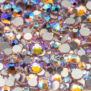 SS6-SS20 Mixformaat Glazen Strass Kristal Flatback Glitter Steen Nail Art Accessoires DIY Decoratie-Lichtroze AB-Mixformaat (20g)