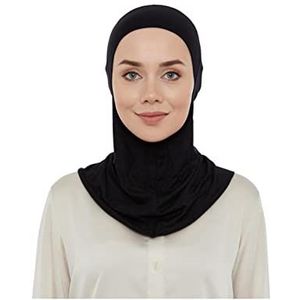 World of Shawls Premium Stretchy Vrouwen Meisjes Ninja Hijab Onder Sjaal Cap Tulband Bone Motorkap Islamitische Neck Cover Moslim, Zwart, one size