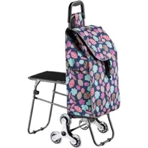 Boodschappentrolley Opvouwbare Boodschappentrolley, Lichtgewicht Trapklimwagen Met Waterdichte Tas Voor Binnen- En Buitenreizen Winkeltrolley Boodschappentas