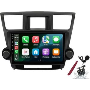 Android 14 Autoradio Sat Navi voor T-oyota Highlander (2009-2014) 9 Inch Touchscreen Multimedia Speler met Draadloze Carplay GPS Navigatie FM RDS Bluetooth 5G-WiFi SWC DSP,M100s