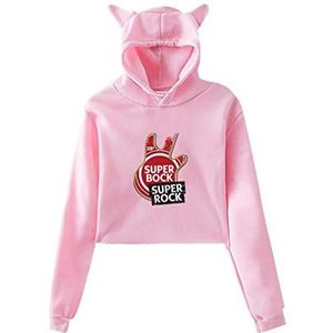 Viplili Super hoodie voor dames, Bock Cat Ear Hoodie Ultra Zacht shirt met lange mouwen, roze, M