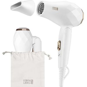 LEBENLANG Reisföhn inklapbaar klein - Dubbele spanning & incl. reistas met stylingmondstuk I reisföhn klein sterk & föhn stil I haardroger kleine reisföhn kleine haarföhn haarföhn