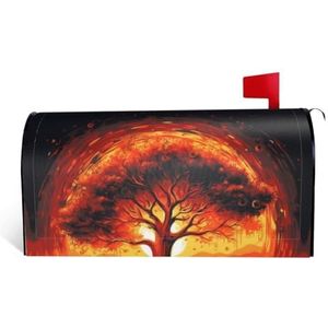 GTKSYNVE Brandende levensboom brievenbushoezen magnetische standaardmaat 21 x 18 inch decoratieve brievenbushoezen waterdichte brievenbushoes gepersonaliseerde brievenbushoezen voor tuin