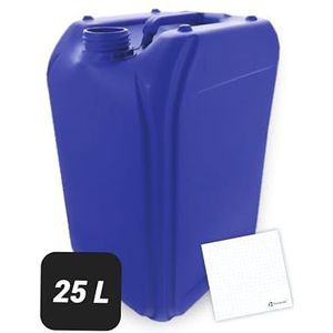 Trevendo Waterjerrycan 25 liter (DIN 61, blauw) - veelzijdig inzetbaar en robuust - geschikt voor levensmiddelen - BPA-vrij - ideaal voor kamperen, festivals, reizen en meer - incl. etiket
