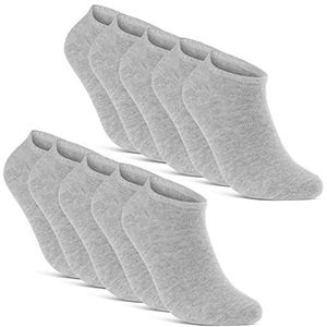 10 | 20 | 30 Sneaker Sokken Heren & Dames Zwart Wit Grijs Katoen (10x Grijs 35-38)