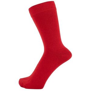 ZAKIRA Fijnste gekamde katoenen jurksokken in effen kleuren voor dames en heren, Rood, 6-9