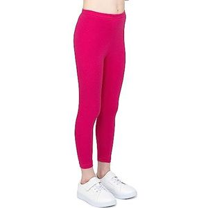 infatti Katoenen legging voor kinderen, zachte en comfortabele broek voor kinderen, casual training, elegante stijl, basic kleding Zoe, amarant, 98 cm