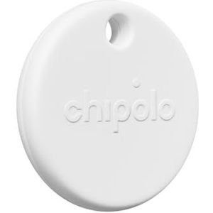 Chipolo POP-trackertag - Kleurrijk, compatibele, luide Bluetooth-tracker met Bel je telefoon & Buiten Bereik Meldingen, werkt met Apple Find My of Find Hub van Google (Wit)