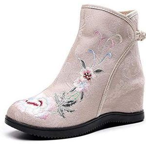 Theeservieschoenen damesschoenen retro geborduurde laarzen etnische stijl voor kinderen tangpak in Chinese stijl laarzen in oude stijl Hanfu-schoenen,White b,41