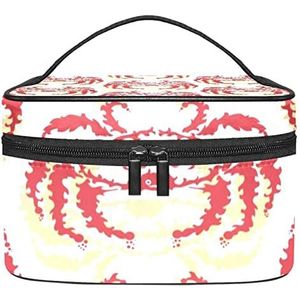 speciale krab schilderij make-up organizer tas, reizen make-up tas organizer case draagbare cosmetische tas voor vrouwen en meisjes toiletartikelen, Meerkleurig, 22.5x15x13.8cm/8.9x5.9x5.4in