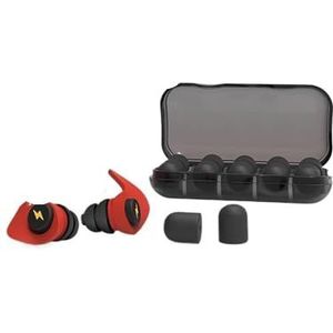1 paar siliconen oordopjes en 5 paar spons oordopjes voor slaap ruisonderdrukking ruisonderdrukking geluidsisolatie verminderen storingen (rood)