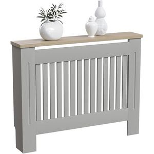 Vida Designs Arlington Radiator Cover Grijs Modern Geschilderd MDF Kast, Latten, Grill, Houten Hoogste Plank, Medium