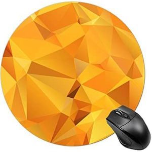 Abstracte Goud Oranje Veelhoek Ronde Antislip Muismat Grappige Bureau Mat Rubber Laptop Schrijven Mat Voor Gamer Kantoor Thuis