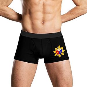 Filippijnse vlag ster zacht herenondergoed comfortabele ademende pasvorm boxershort XL