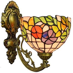 Tiffany Stijl Wandlamp Glas Lampenkap Wandlamp Platteland Bloem Decoratie Lamp Bar Slaapkamer Keuken Restaurant