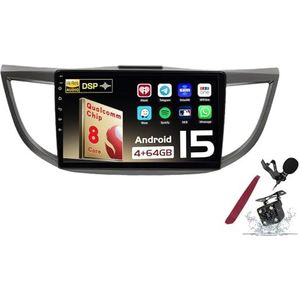 Android 15 Autoradio Sat Navi voor H-onda CRV (2012-2016) 9 Inch Touchscreen Multimedia Speler met Draadloze Carplay GPS Navigatie FM RDS Bluetooth 5G-WiFi SWC DSP,M100s