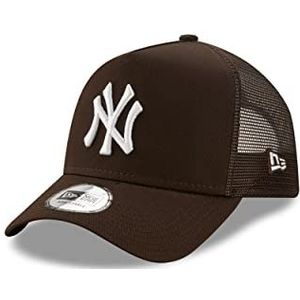 New Era New York Yankees League Essential Brown A-Frame Adjustable Trucker Cap - One-Size