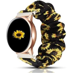 EDVENA Elastische nylon loopriem Compatibel met Samsung Galaxy Horloge 4 40mm 44mm Band Scrunchies Armband for Samsung Galaxy Watch4 Classic 42 / 46mm (Color : Sunflower, Size : 20mm)