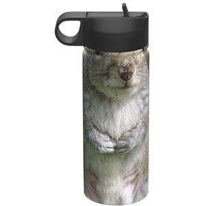 WSHFFILO Rode Eekhoorn gedrukt 18oz Sport Geïsoleerde Waterkoker Ruimte Kruik Geïsoleerde Water Fles