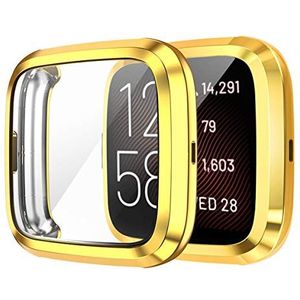 Shieranlee Compatibel met Fitbit Versa 2, versa2 SE Screen Protector, 2 Packs Screen Protector Bumper Shell Case voor Versa 2, versa2 SE Smartwatch