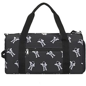 Cosmonaut Space Pattern Travel Gym Bag met Schoenen Compartiment en Natte Pocket Grappige Tote Bag Duffel Bag voor Sport Zwemmen Yoga